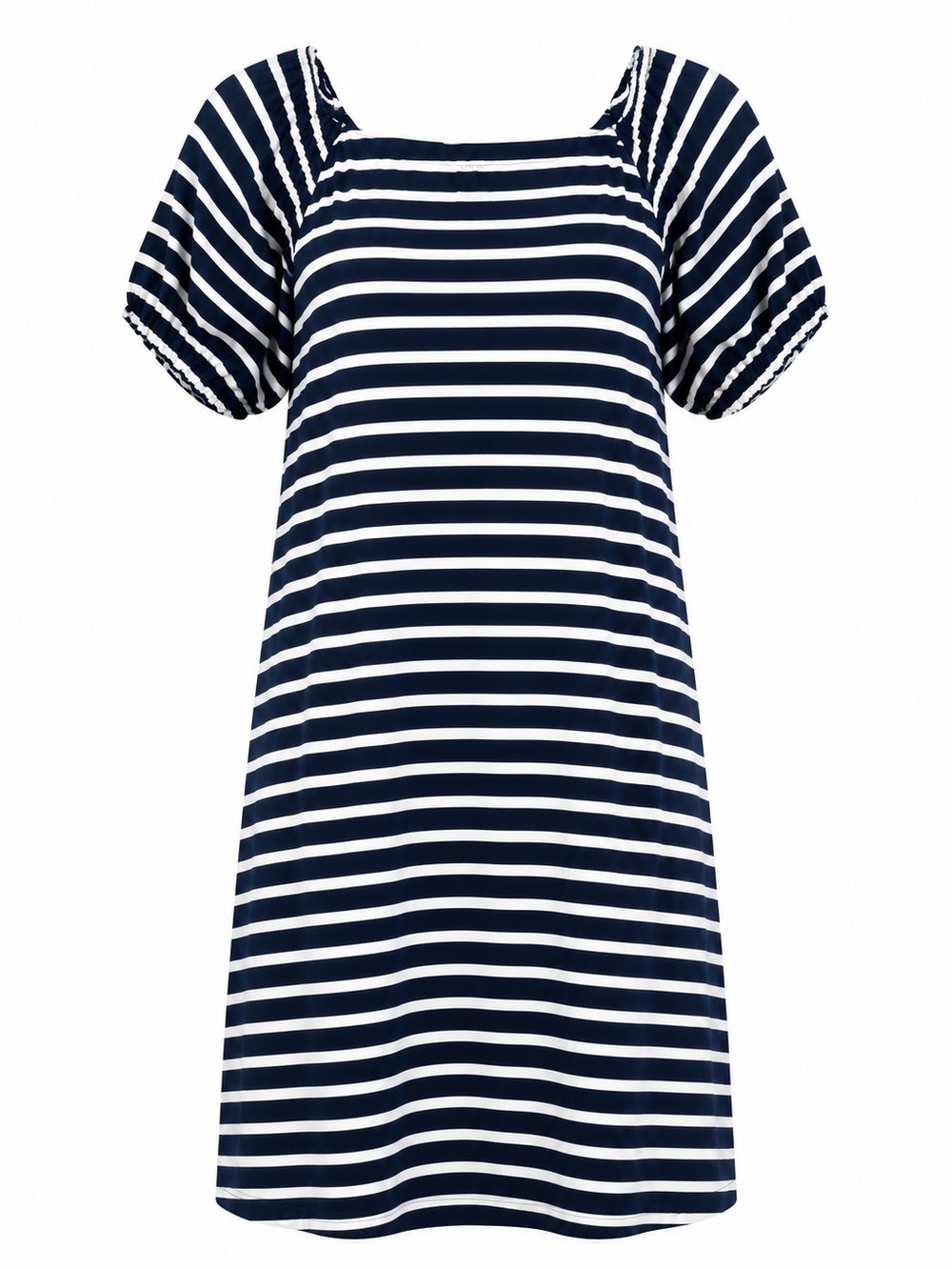 Loft NWT navy striped puff sleeve dress, XS